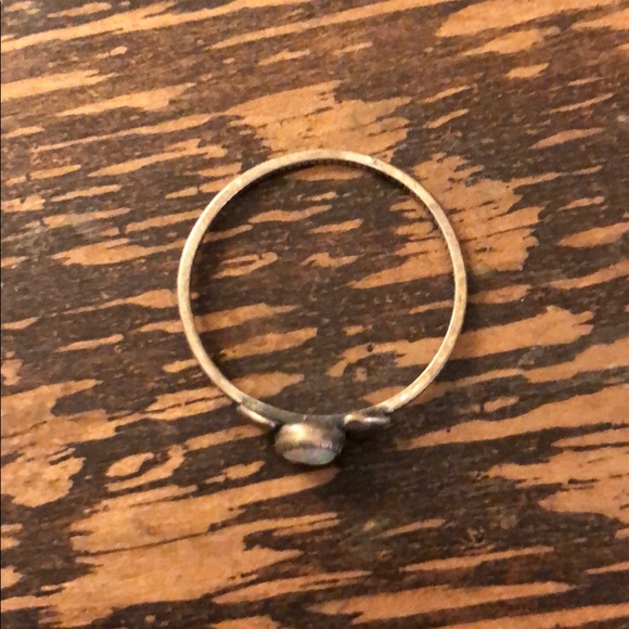 Vintage sterling & genuine opal stacking ring - Picture 2 of 4